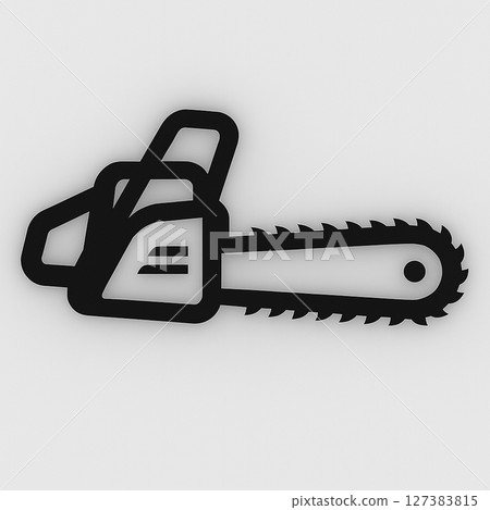 Simple chainsaw logo material 127383815