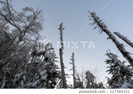 Mt. Tateshina and hiking trails in winter 127384151