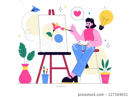 Craft Workshop Vector Illustration Featuring a DIY Class with Artist Hands Creating Creative Work and Art Project in a Flat Style Cartoon Background Craft Workshop Vector Illustration Featuring a DIY Class with Artist Hands Creating Creative Work and Art Project in a Flat Style Cartoon Background 127384631