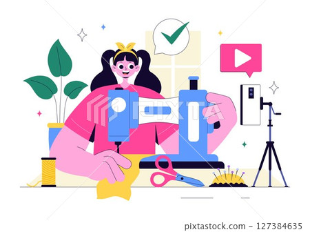 Craft Workshop Vector Illustration Featuring a DIY Class with Artist Hands Creating Creative Work and Art Project in a Flat Style Cartoon Background 127384635