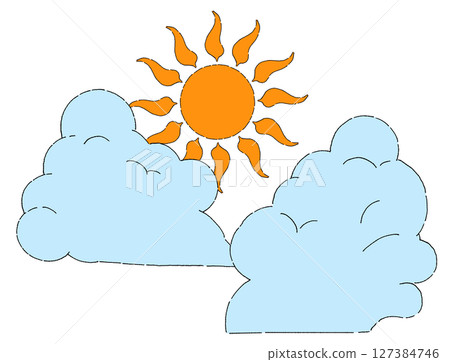 Simple cloud and sun 127384746