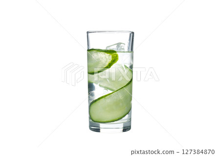 PNG, Brine cocktail with ice in glass, isolated on white background PNG, Brine cocktail with ice in glass, isolated on white background 127384870