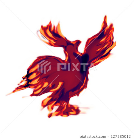 Illustration material: Flame bird 127385012
