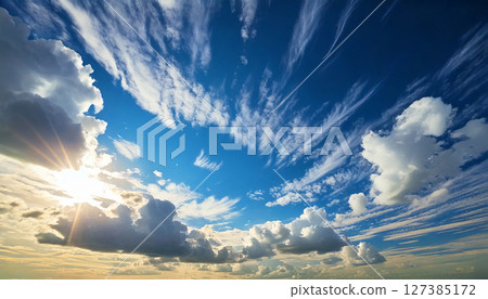 Blue sky cloud generation AI background 127385172