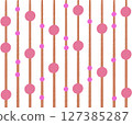 Hand-drawn dot stripe background - Pink 127385287