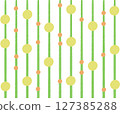 Hand-drawn dot stripe background - Yellow 127385288