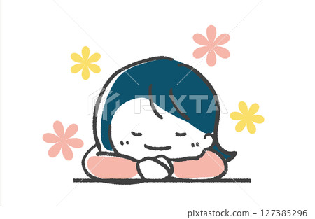 靠窗休息的女人 127385296