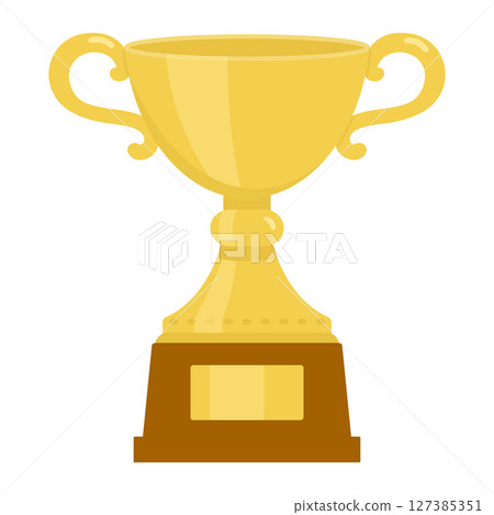 Golden trophy cup illustration 127385351