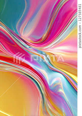 Colorful abstract background, vibrant fluid lines, pink, yellow, blue, modern, energetic mood Colorful abstract background, vibrant fluid lines, pink, yellow, blue, modern, energetic mood 127385481