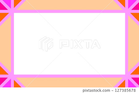 Geometric pattern frame white space triangle pink coral orange 127385678