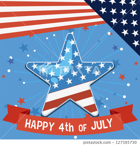 Patriotic Star Illustration for Independence Day Celebration 127385730
