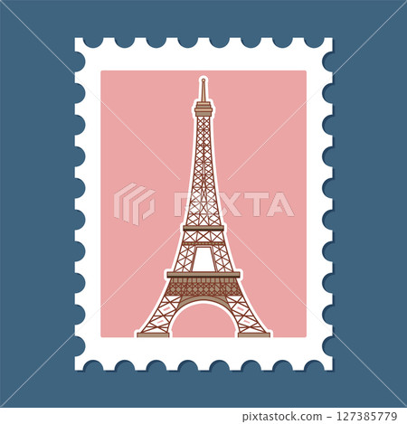 Eiffel Tower Stamp Vector Illustration Eiffel Tower Stamp Vector Illustration 127385779
