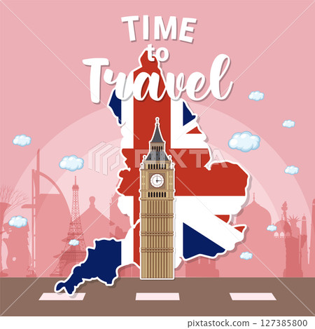 Iconic British Landmark Travel Illustration 127385800