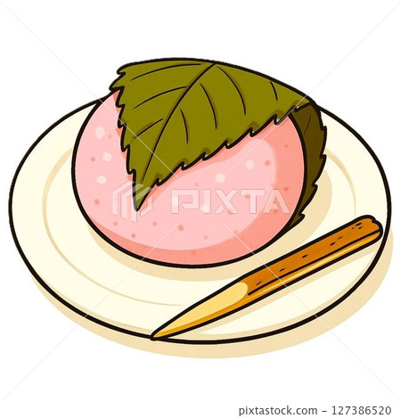 Illustration of Japanese sweets 127386520