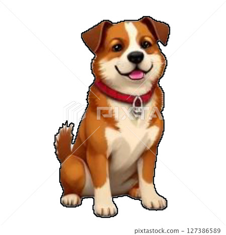 puppy dog with bow 127386589