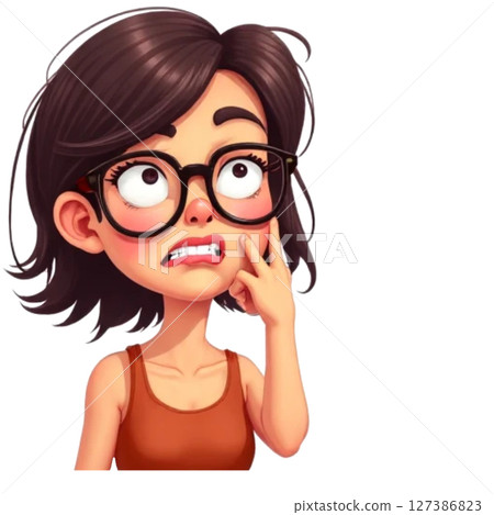 girl in jeans shirt 127386823