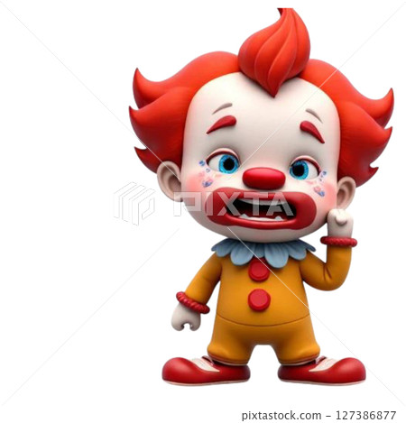 funny clown isolated on white 127386877