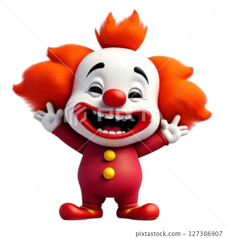funny clown isolated on white funny clown isolated on white 127386907