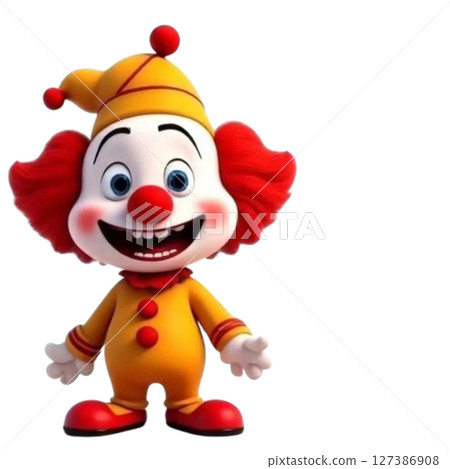 funny clown isolated on white funny clown isolated on white 127386908