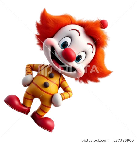funny clown isolated on white 127386909