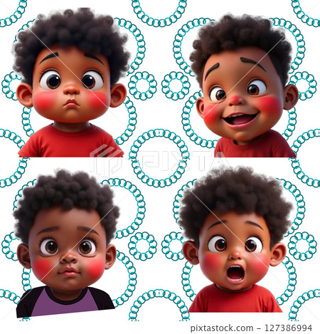 set of children with different emotions set of children with different emotions 127386994