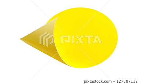 This bright yellow circular sticker features a smooth finish, ideal for adding a pop of color to crafts and decorations, created with Generative AI technology, isolated on white, PNG This bright yellow circular sticker features a smooth finish, ideal for adding a pop of color to crafts and decorations, created with Generative AI technology, isolated on white, PNG 127387112
