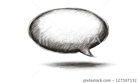This speech bubble sticker is perfect for enhancing conversations and expressing thoughts in creative ways, created with Generative AI technology, isolated on white, PNG 127387132