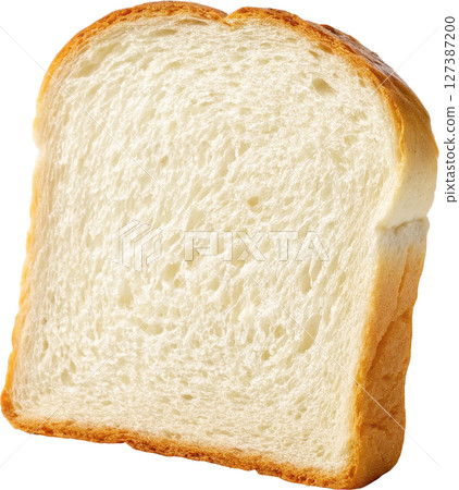 Slice of white bread with a golden edge 127387200
