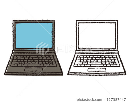 Pen-drawn style laptop 2 127387447
