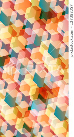 橙色曲線日本圖案背景 127388357