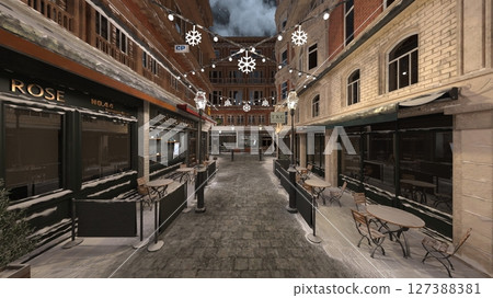 A city with cobblestones 127388381