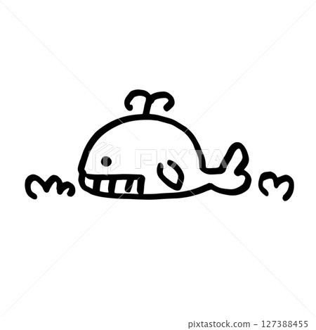 Whale hand-drawn illustration Whale hand-drawn illustration 127388455