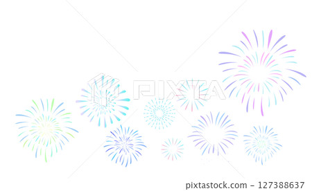Colorful fireworks frame illustration festival summer greetings summer 127388637