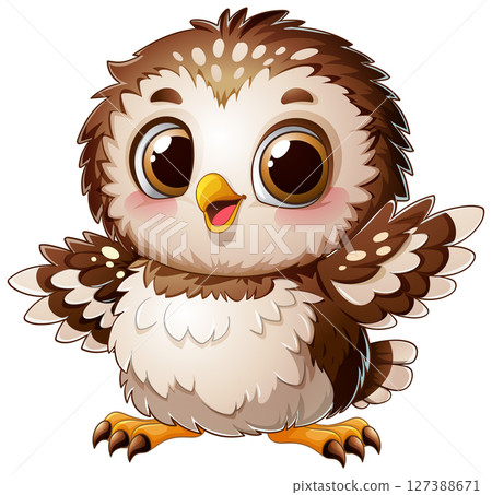 Adorable Baby Owl Illustration Adorable Baby Owl Illustration 127388671