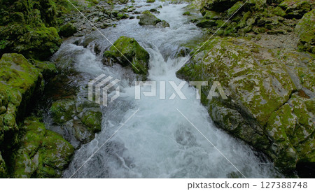 Mitarai Valley (Nara, drone aerial photography, Japan) 127388748