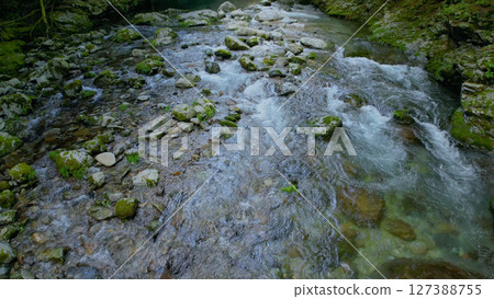 Mitarai Valley (Nara, drone aerial photography, Japan) 127388755