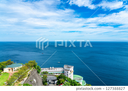 [Shizuoka Prefecture] The refreshing sea of Atami as seen from the observation deck of Atami Castle 127388827