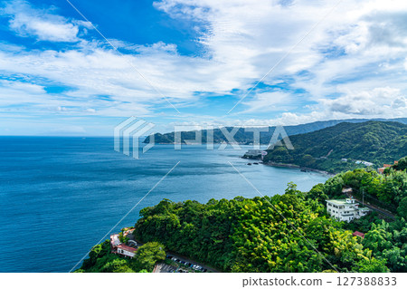 [Shizuoka Prefecture] The refreshing sea of Atami as seen from the observation deck of Atami Castle 127388833