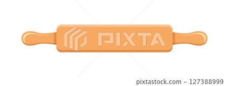 Rolling pin icon in flat style. Cooking equipment vector illustration on isolated background. Cookware sign business concept. Rolling pin icon in flat style. Cooking equipment vector illustration on isolated background. Cookware sign business concept. 127388999