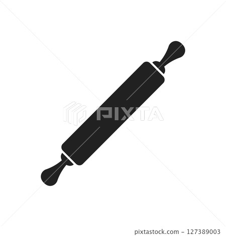 Rolling pin icon in flat style. Cooking equipment vector illustration on isolated background. Cookware sign business concept. 127389003