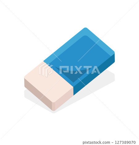 Eraser icon in flat style. Stationery tool vector illustration on isolated background. Rubber office tool sign business concept. Eraser icon in flat style. Stationery tool vector illustration on isolated background. Rubber office tool sign business concept. 127389070
