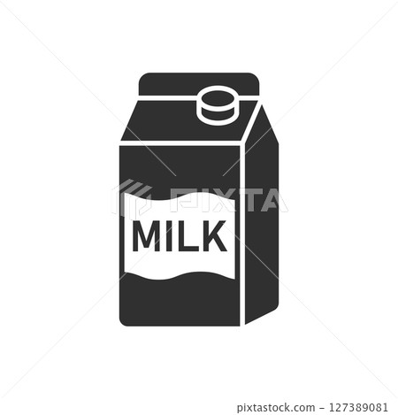 Milk bottle icon in flat style. Dairy product vector illustration on isolated background. Milky liquid sign business concept. 127389081