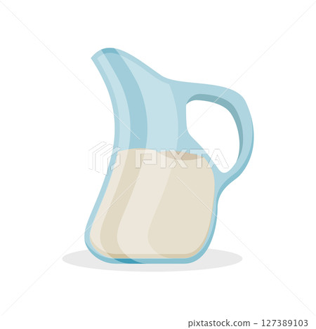 Milk bottle icon in flat style. Dairy product vector illustration on isolated background. Milky liquid sign business concept. Milk bottle icon in flat style. Dairy product vector illustration on isolated background. Milky liquid sign business concept. 127389103