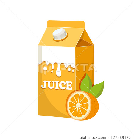 Orange juice icon in flat style. Juicy drink vector illustration on isolated background. Healthy juice sign business concept. Orange juice icon in flat style. Juicy drink vector illustration on isolated background. Healthy juice sign business concept. 127389122
