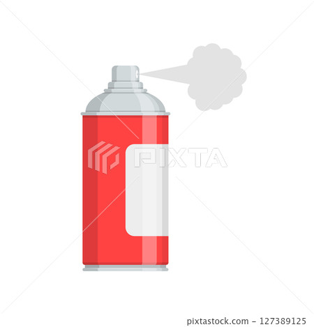 Spray can icon in flat style. Aerosol bottle vector illustration on isolated background. Gas container sign business concept. Spray can icon in flat style. Aerosol bottle vector illustration on isolated background. Gas container sign business concept. 127389125
