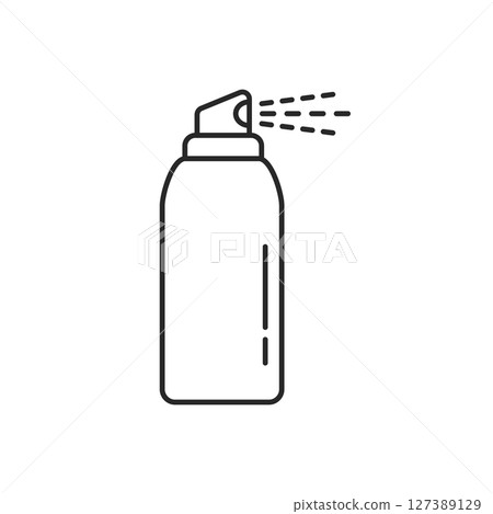 Spray can icon in flat style. Aerosol bottle vector illustration on isolated background. Gas container sign business concept. 127389129