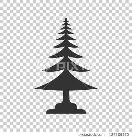 Conifer tree icon in flat style. Fir flora vector illustration on white isolated background. Ecology sign business concept. Conifer tree icon in flat style. Fir flora vector illustration on white isolated background. Ecology sign business concept. 127389370