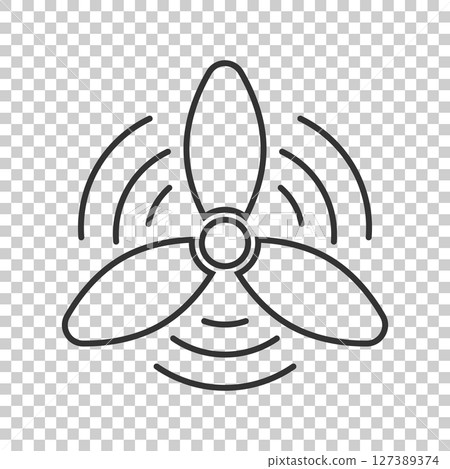 Wind power plant icon in flat style. Turbine vector illustration on white isolated background. Air energy sign business concept. Wind power plant icon in flat style. Turbine vector illustration on white isolated background. Air energy sign business concept. 127389374