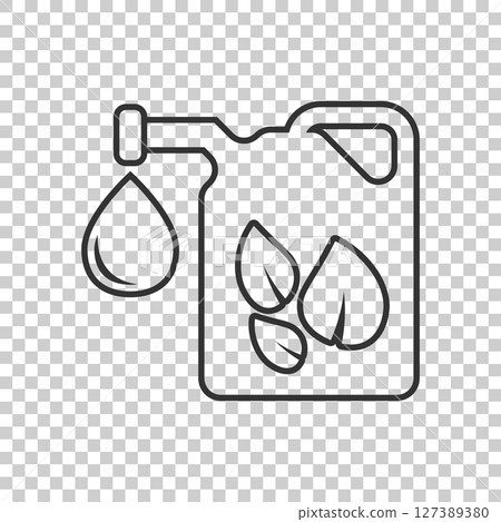 Gasoline canister icon in flat style. Petrol can vector illustration on white isolated background. Fuel container sign business concept. Gasoline canister icon in flat style. Petrol can vector illustration on white isolated background. Fuel container sign business concept. 127389380