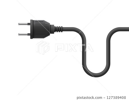 Electric socket icon in flat style. Connection and disconnection vector illustration on isolated background. Wire adapter sign business concept. 127389408